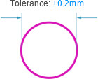Non-plated hole tolerance diagram