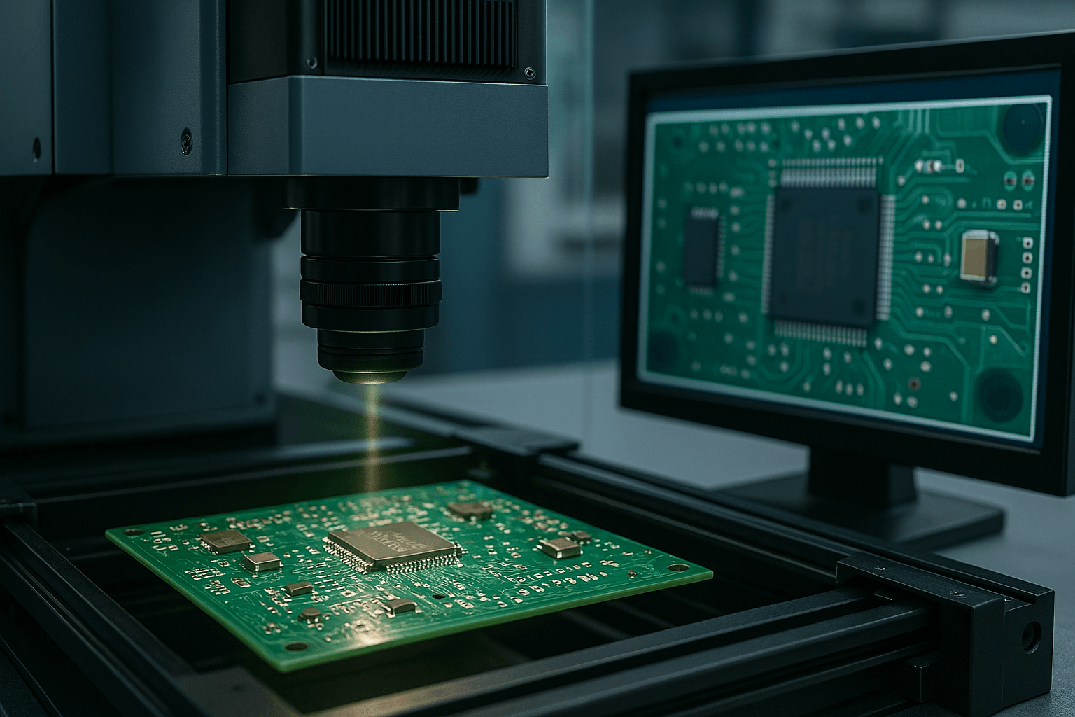 AOI machine testing PCB