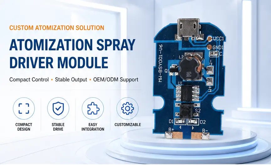 Custom atomization spray driver module PCBA overview
