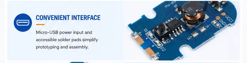 Micro-USB input and solder pad interface of the atomization module