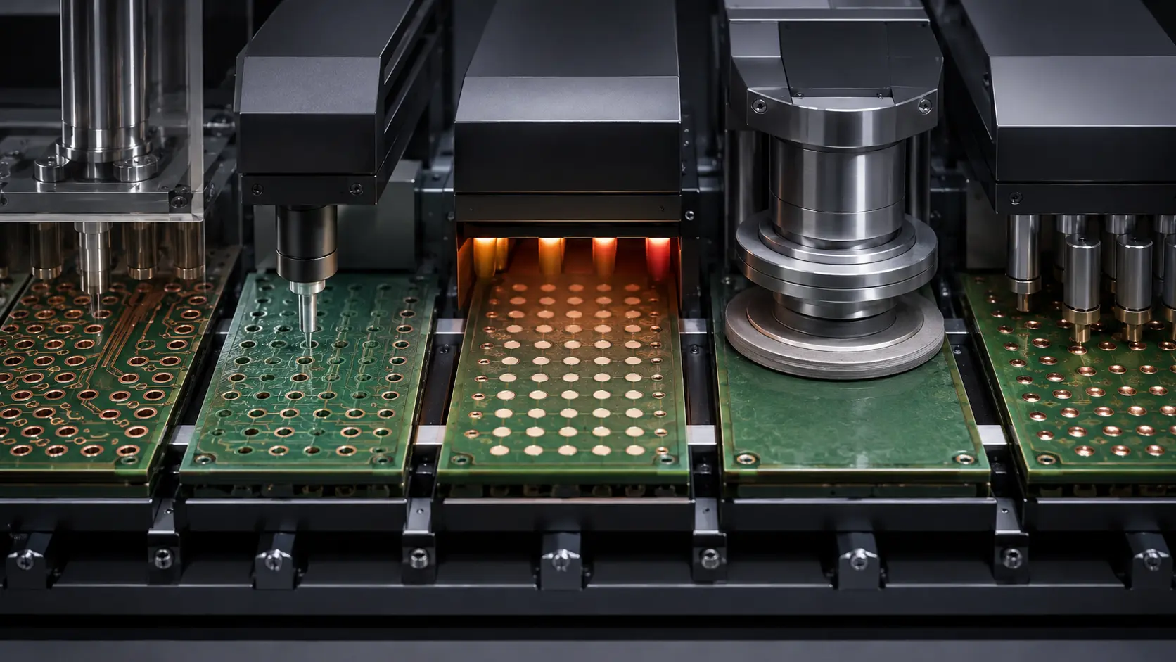 PCB via filling, curing, planarization, and copper capping manufacturing sequence